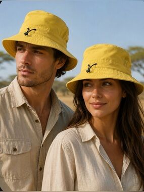 Connectyle Unisex Yellow Breathable Summer Safari Bucket Hat
